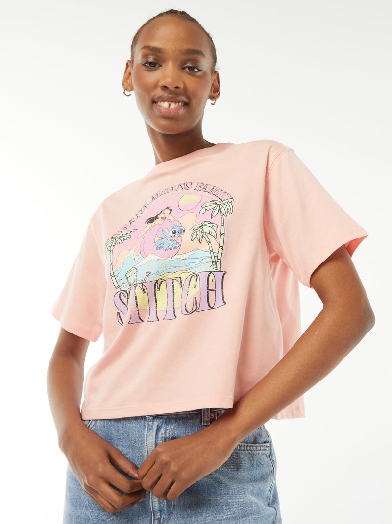 Camiseta estampada de manga corta NARANJA - Kiabi