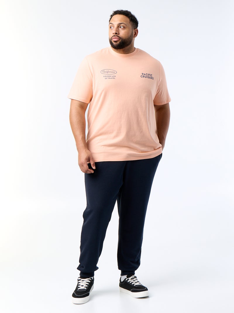 Camiseta estampada de manga corta Naranja - Kiabi