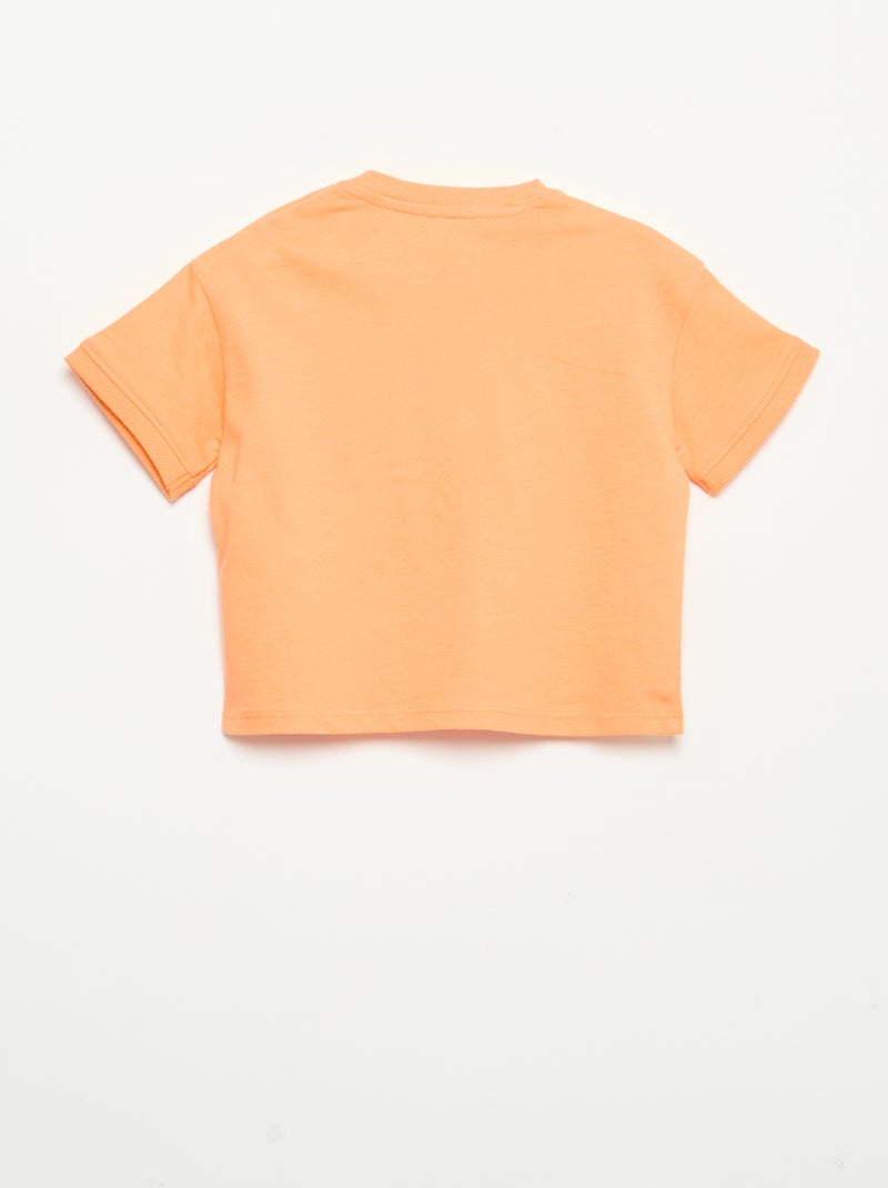 Camiseta estampada de manga corta Naranja - Kiabi