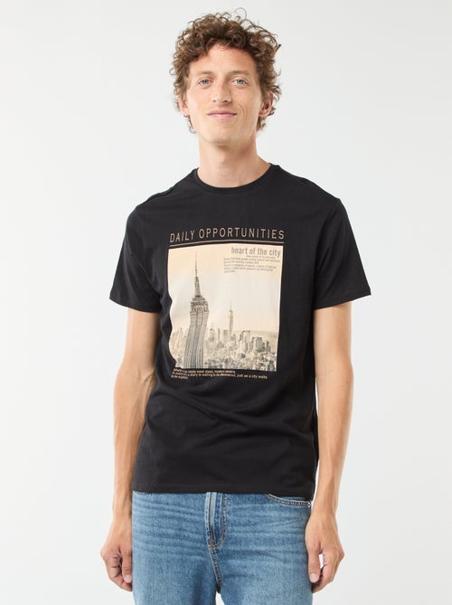 Camiseta estampada de manga corta - Kiabi