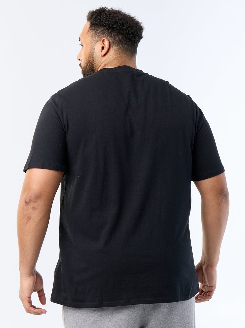 Camiseta estampada de manga corta Negro - Kiabi