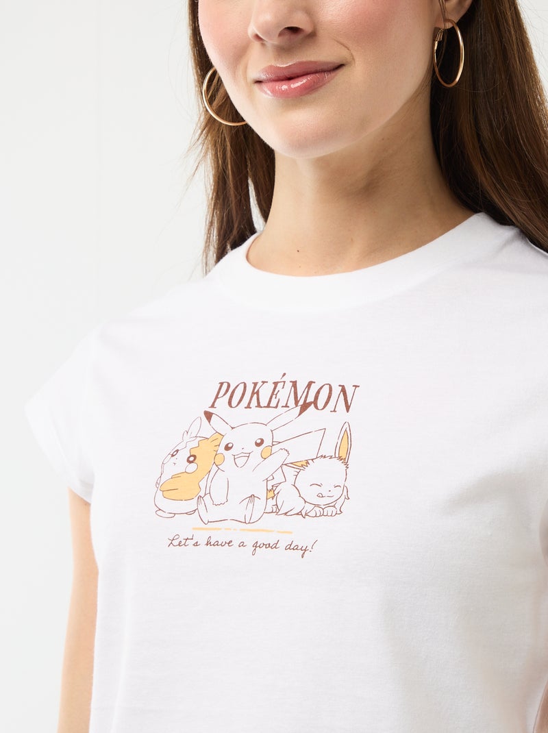 Camiseta estampada de manga corta 'Pokémon' Blanco - Kiabi