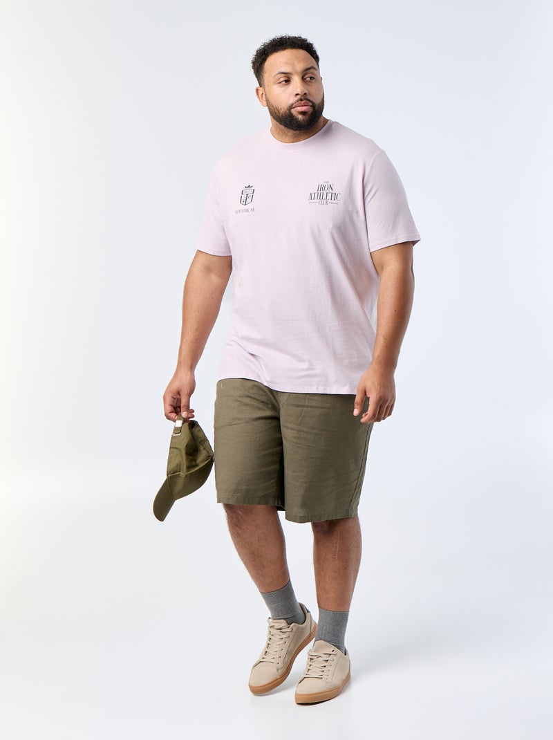 Camiseta estampada de manga corta Purpura - Kiabi