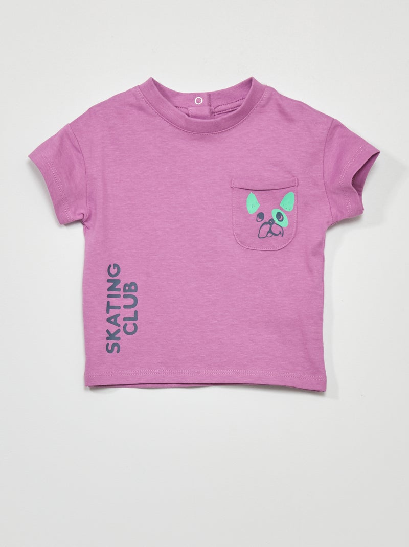 Camiseta estampada de manga corta PURPURA - Kiabi