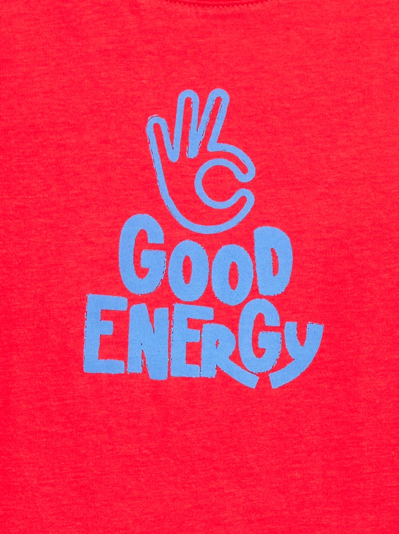 Camiseta estampada de manga corta Rojo - Kiabi