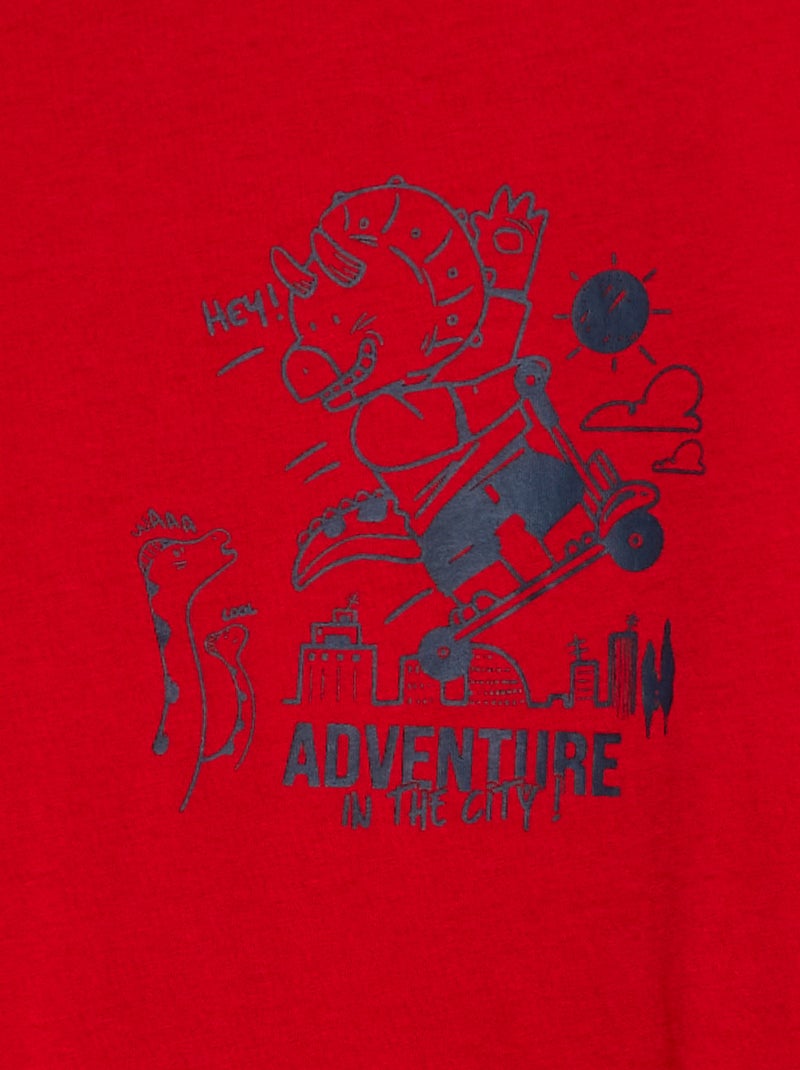 Camiseta estampada de manga corta ROJO - Kiabi