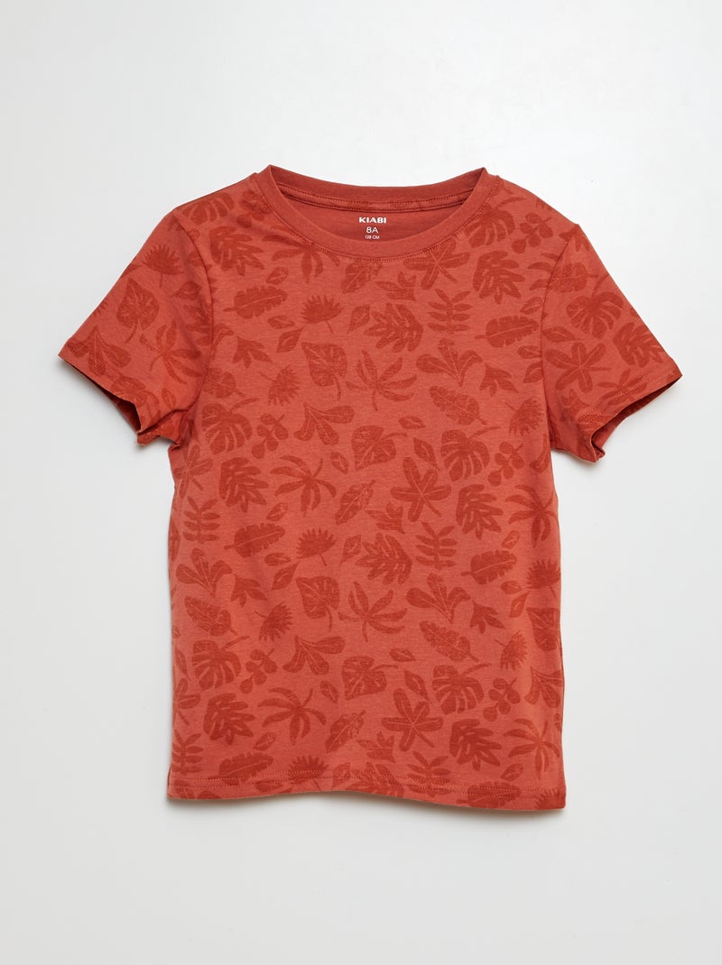 Camiseta estampada de manga corta ROJO - Kiabi