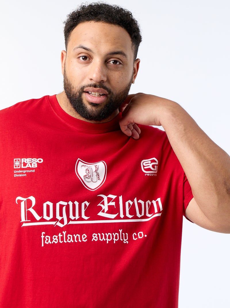 Camiseta estampada de manga corta Rojo - Kiabi