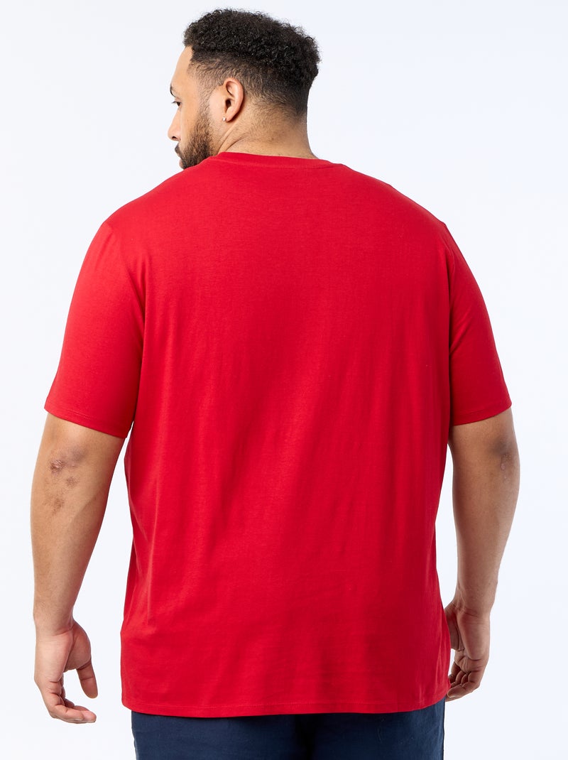 Camiseta estampada de manga corta Rojo - Kiabi