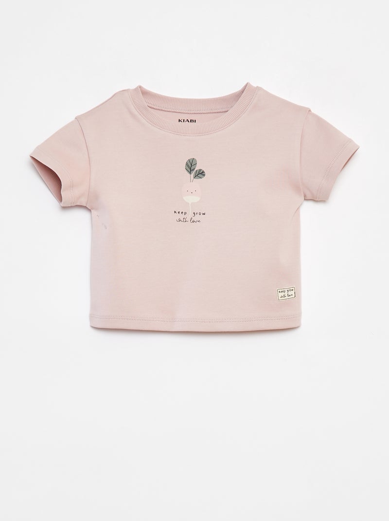 Camiseta estampada de manga corta ROSA - Kiabi