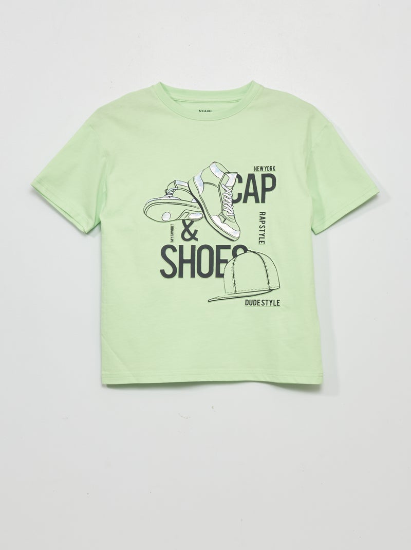 Camiseta estampada de manga corta VERDE - Kiabi