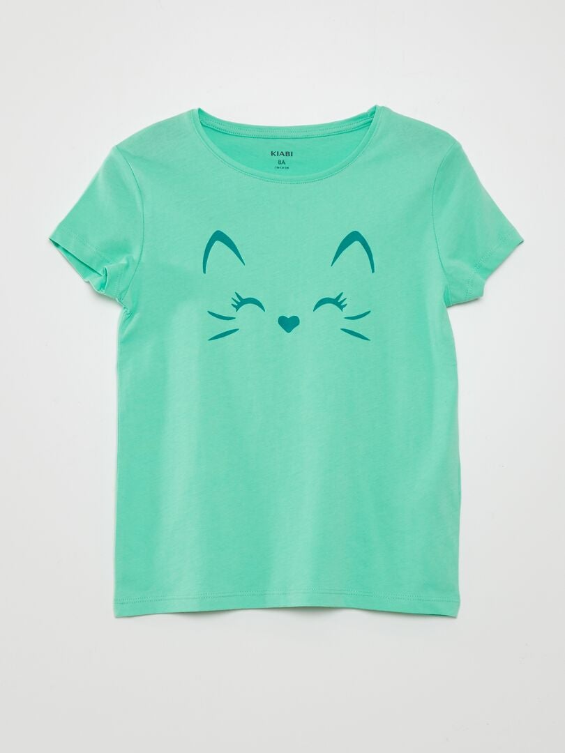 Camiseta estampada de manga corta VERDE - Kiabi