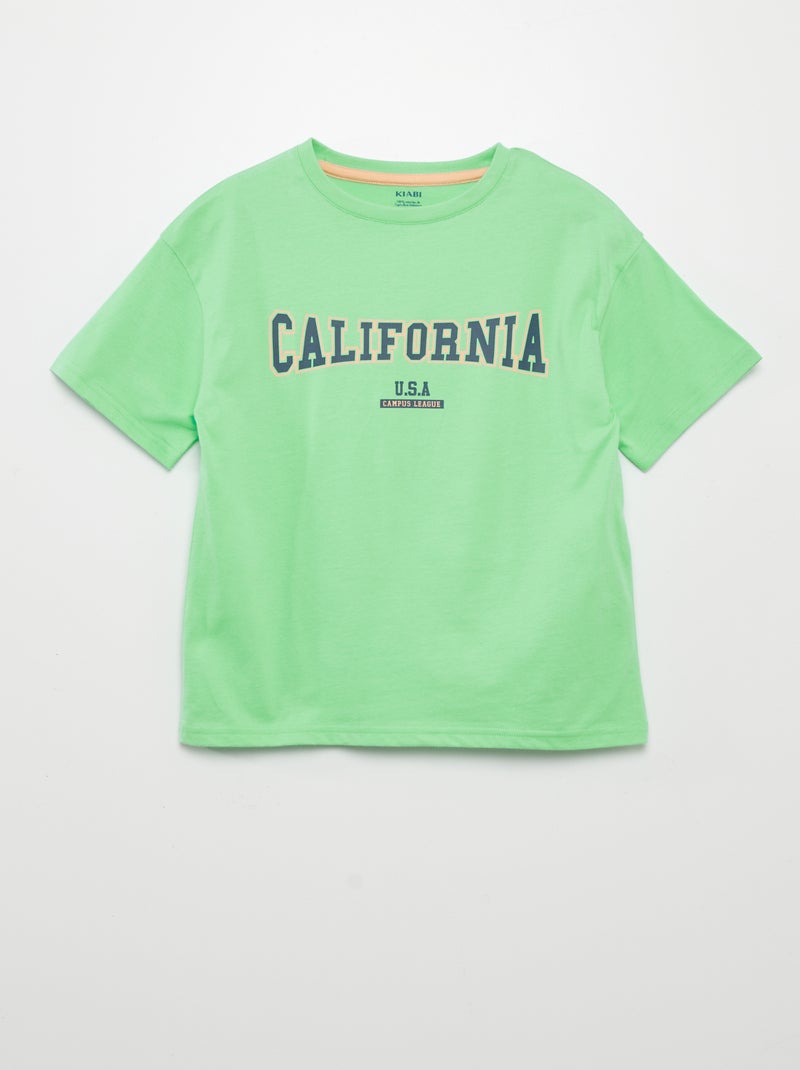 Camiseta estampada de manga corta VERDE - Kiabi