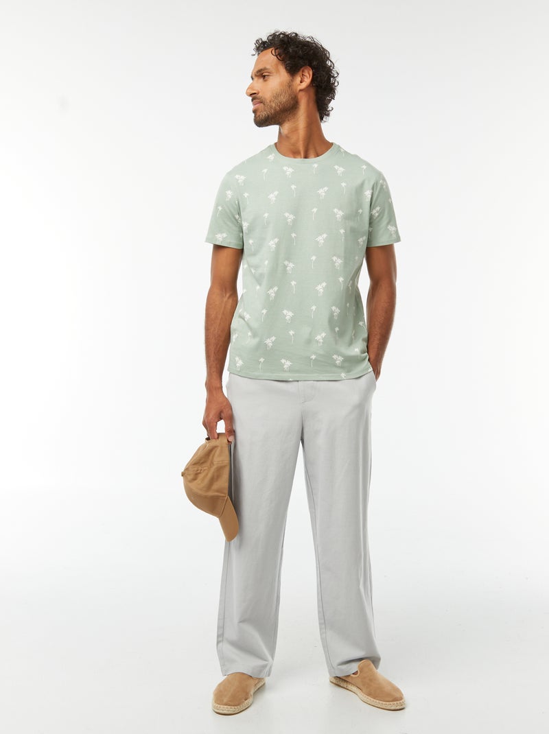 Camiseta estampada de manga corta Verde - Kiabi