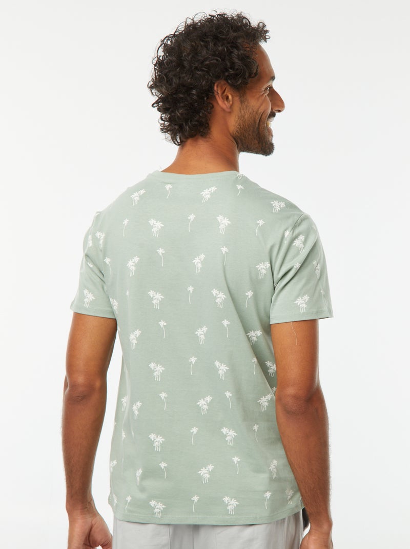 Camiseta estampada de manga corta Verde - Kiabi