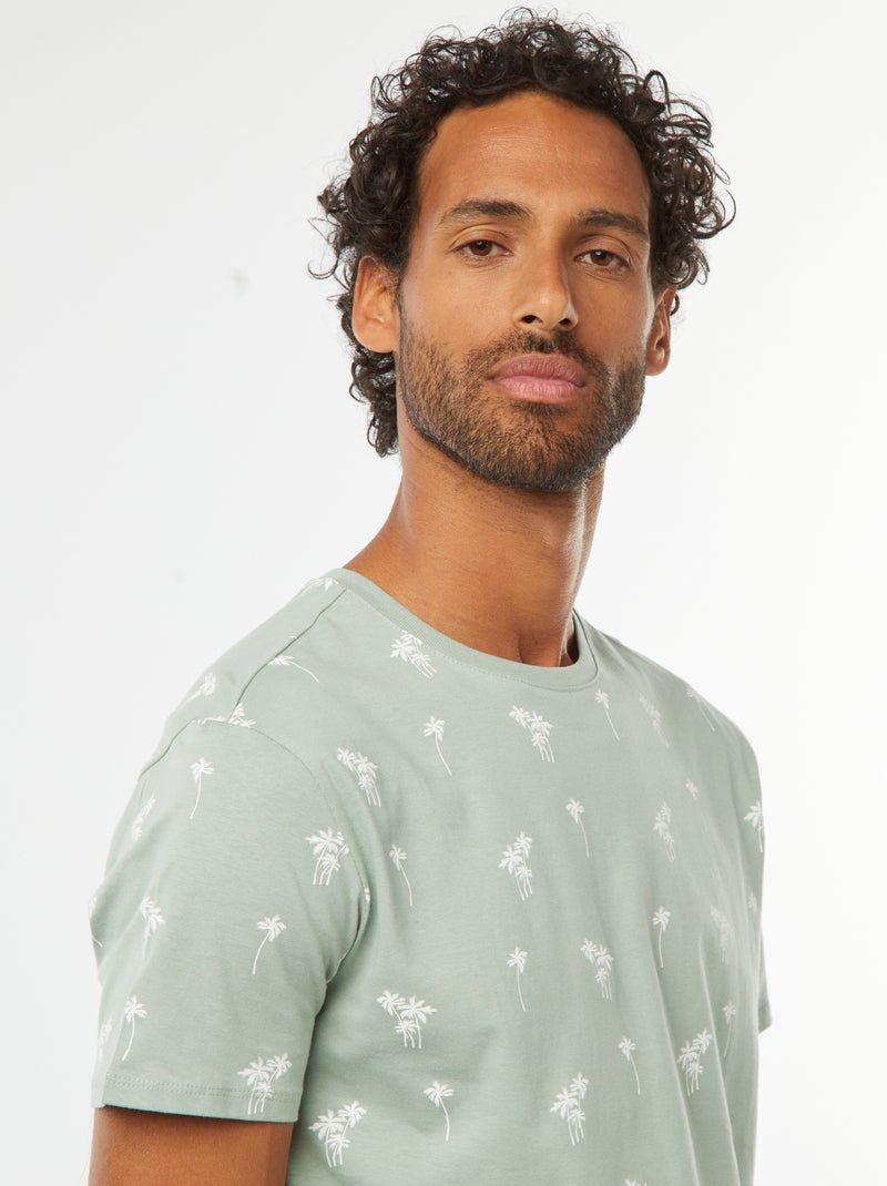 Camiseta estampada de manga corta Verde - Kiabi