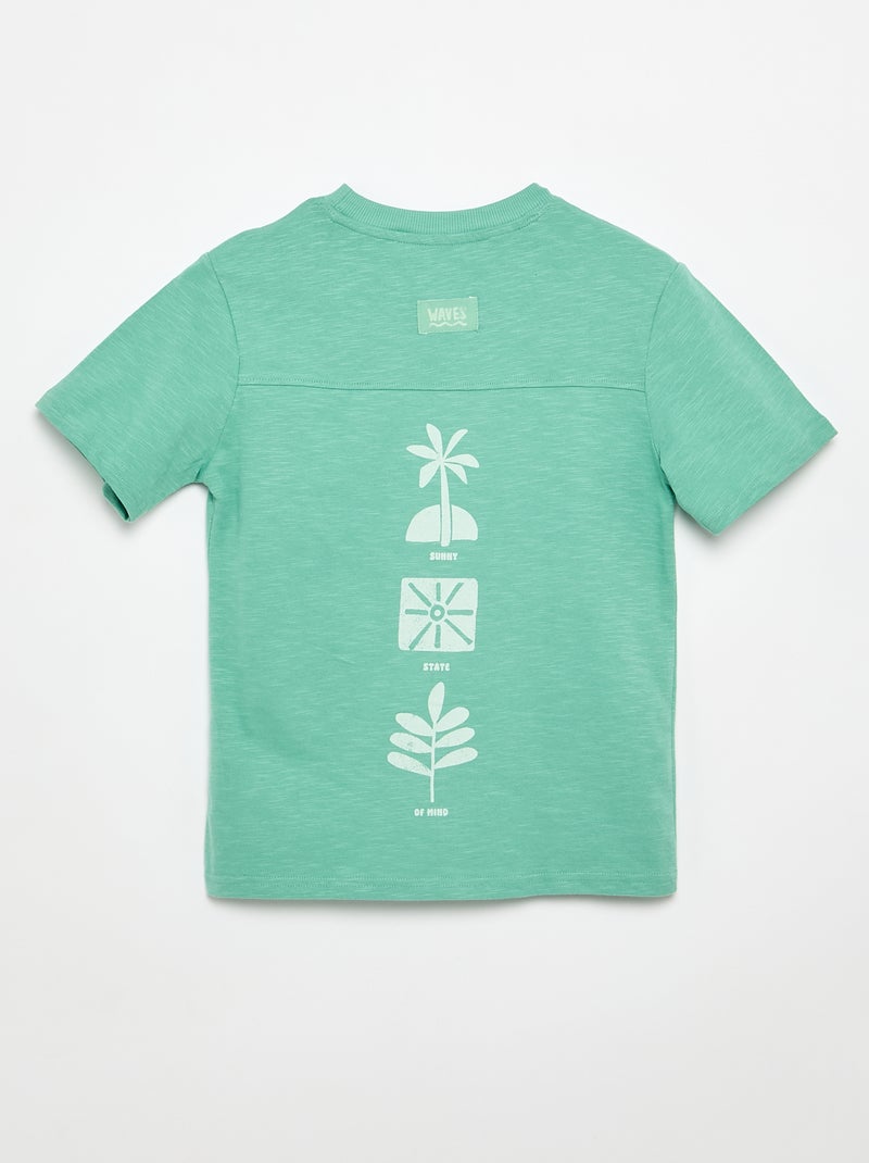 Camiseta estampada de manga corta Verde - Kiabi