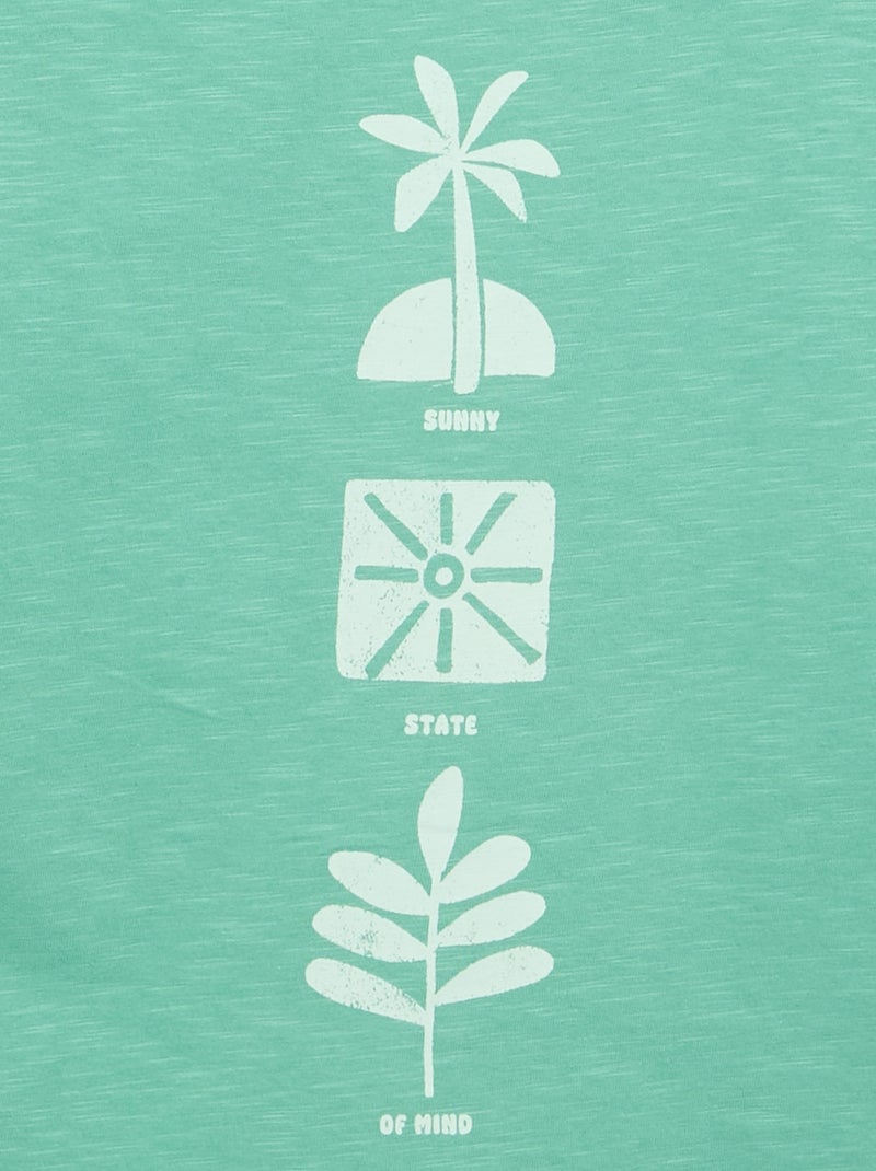 Camiseta estampada de manga corta Verde - Kiabi