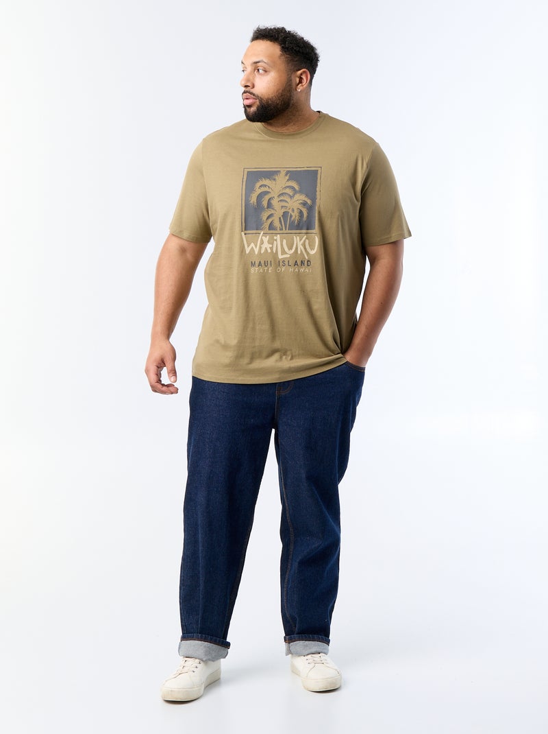 Camiseta estampada de manga corta Verde - Kiabi