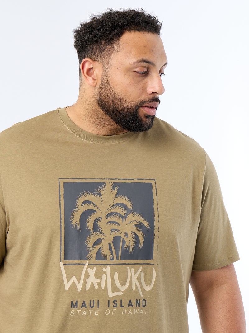 Camiseta estampada de manga corta Verde - Kiabi