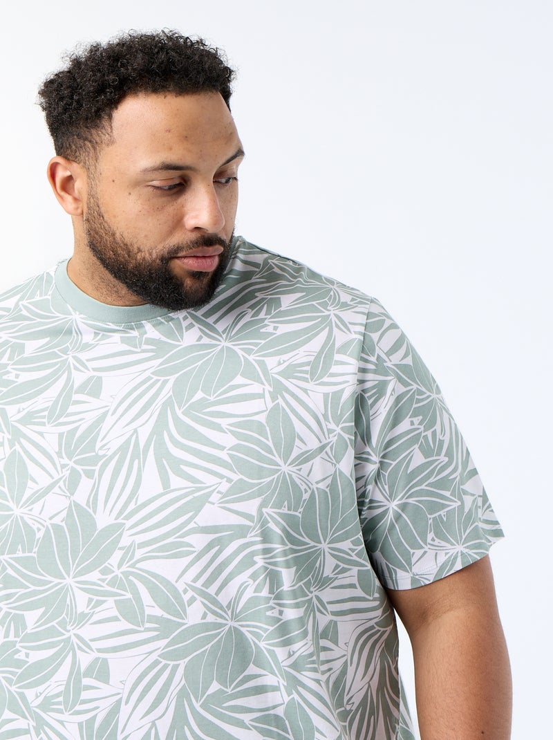 Camiseta estampada de manga corta Verde - Kiabi