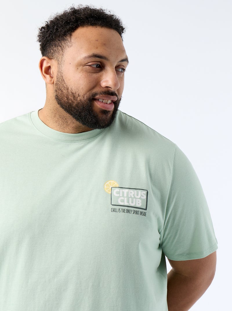 Camiseta estampada de manga corta Verde - Kiabi