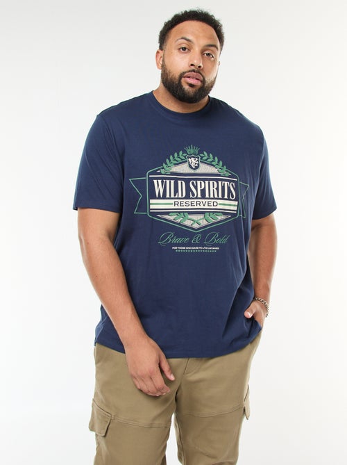 Camiseta estampada de manga corta y cuello redondo - Kiabi