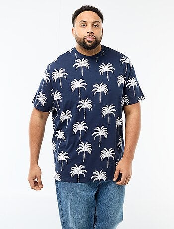 Camiseta estampada de manga corta y cuello redondo