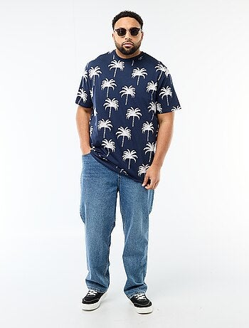 Camiseta estampada de manga corta y cuello redondo