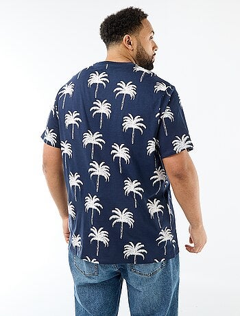 Camiseta estampada de manga corta y cuello redondo