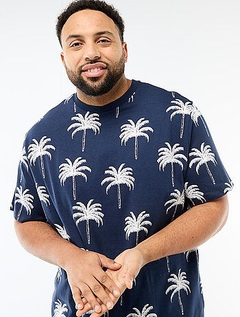 Camiseta estampada de manga corta y cuello redondo