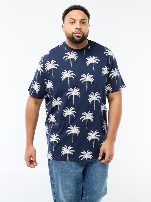 Camiseta estampada de manga corta y cuello redondo - Kiabi