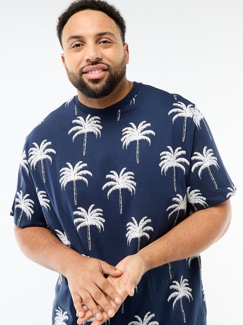 Camiseta estampada de manga corta y cuello redondo - Kiabi