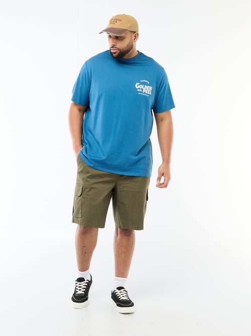 Camiseta estampada de manga corta y cuello redondo - Kiabi Camiseta estampada de manga corta y cuello redondo - Kiabi