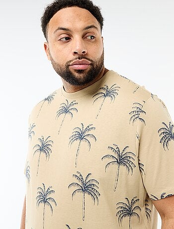 Camiseta estampada de manga corta y cuello redondo