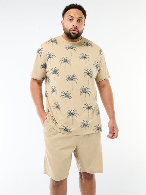 Camiseta estampada de manga corta y cuello redondo - Kiabi