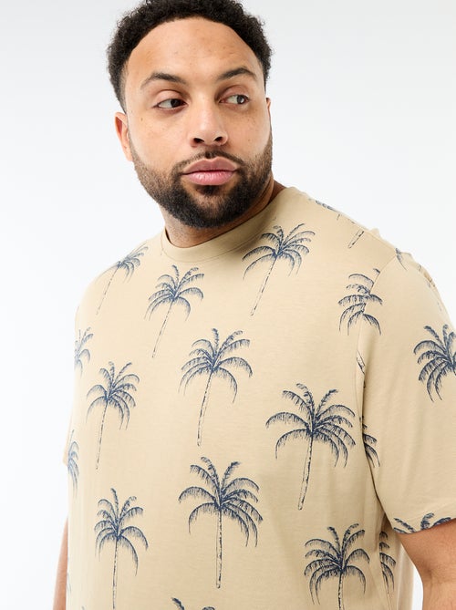 Camiseta estampada de manga corta y cuello redondo - Kiabi