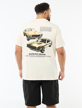 Camiseta estampada de manga corta y cuello redondo