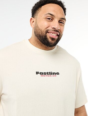 Camiseta estampada de manga corta y cuello redondo