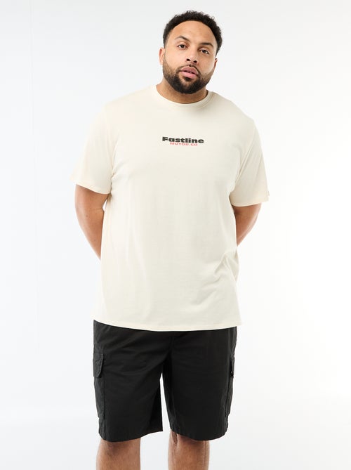 Camiseta estampada de manga corta y cuello redondo - Kiabi