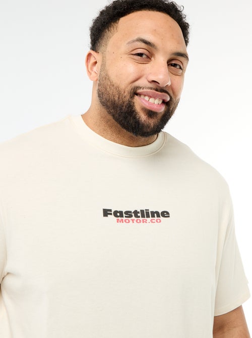 Camiseta estampada de manga corta y cuello redondo - Kiabi