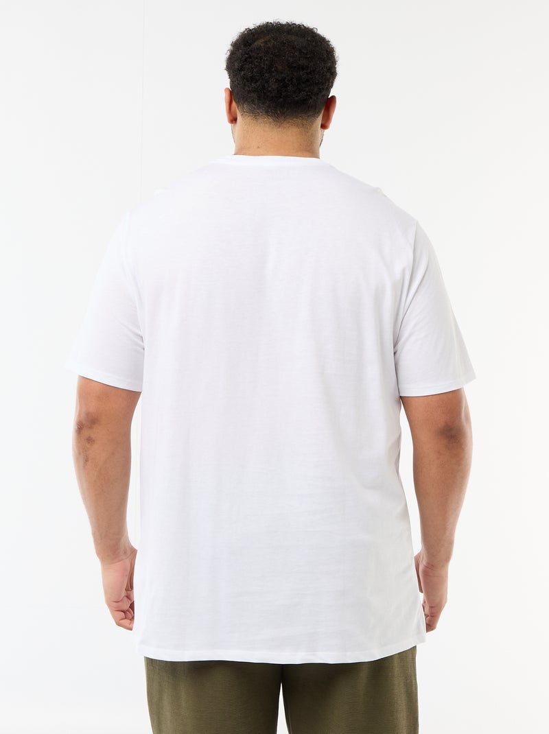 Camiseta estampada de manga corta y cuello redondo Blanco - Kiabi