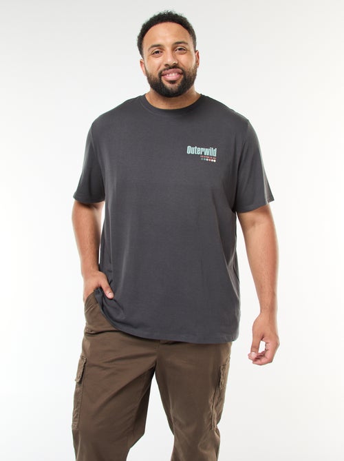 Camiseta estampada de manga corta y cuello redondo - Kiabi