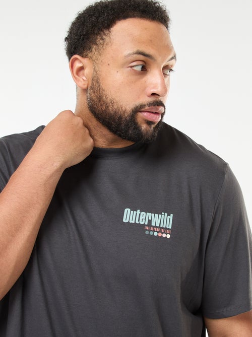 Camiseta estampada de manga corta y cuello redondo - Kiabi