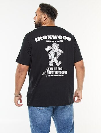 Camiseta estampada de manga corta y cuello redondo
