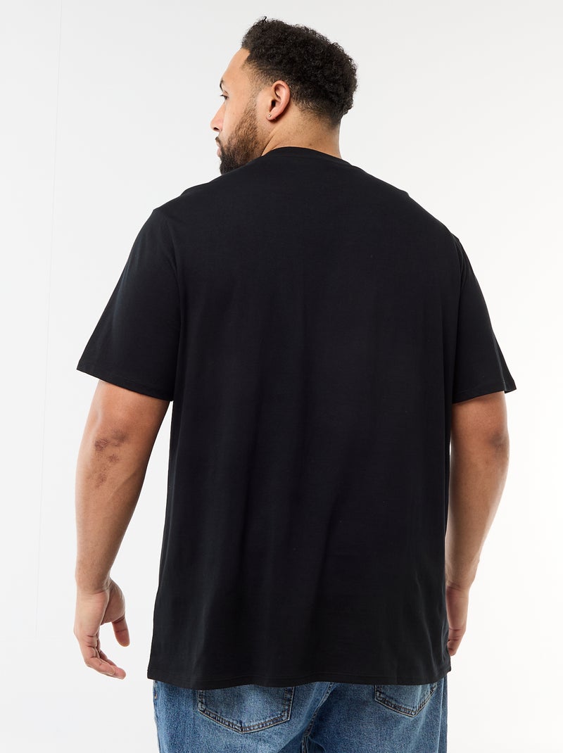 Camiseta estampada de manga corta y cuello redondo Negro - Kiabi