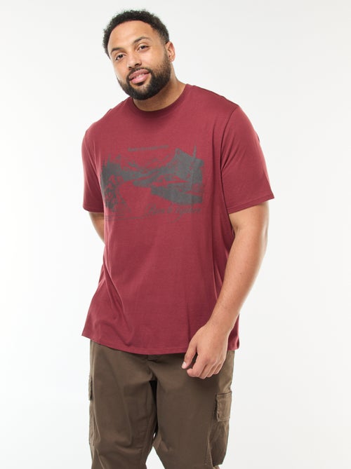 Camiseta estampada de manga corta y cuello redondo - Kiabi