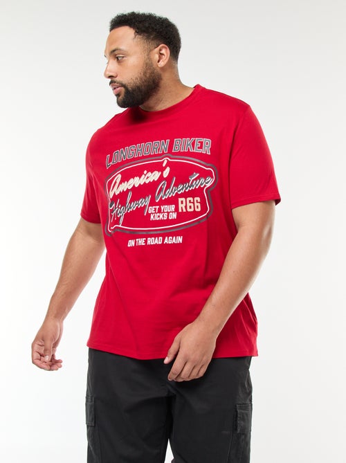 Camiseta estampada de manga corta y cuello redondo - Kiabi