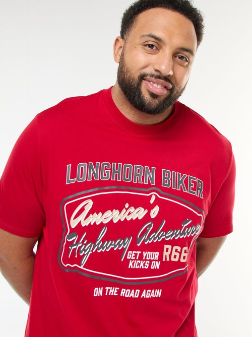 Camiseta estampada de manga corta y cuello redondo - Kiabi