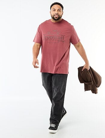 Camiseta estampada de manga corta y cuello redondo